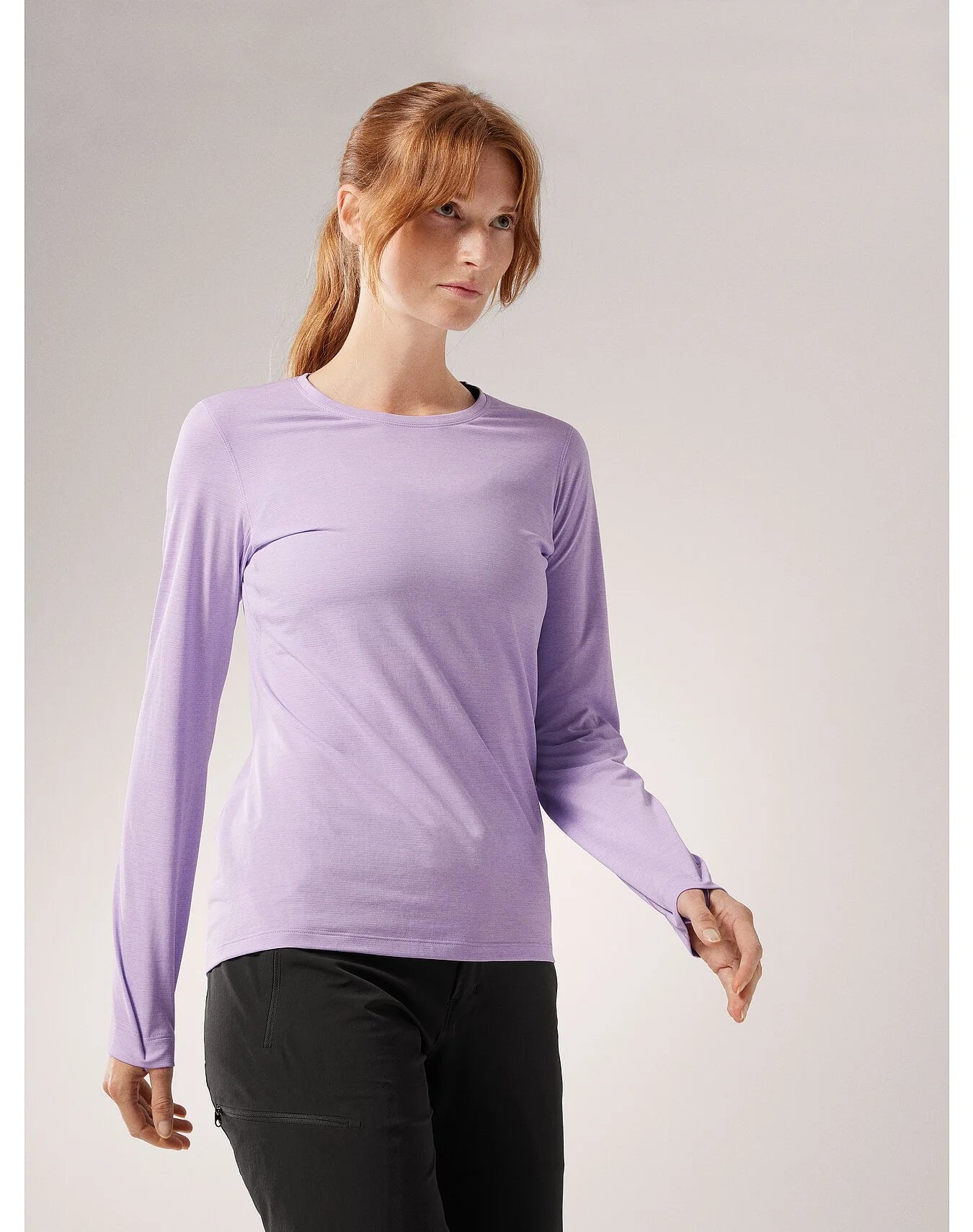 Arcteryx Taema Crew Neck Shirt LS (Women's) Storm Glow Heather Fashionable Pleated Short Shirt