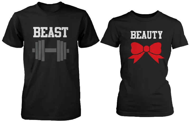 Beauty & Beast Matching Couple Shirts (Set) Stylish Casual Short Tee