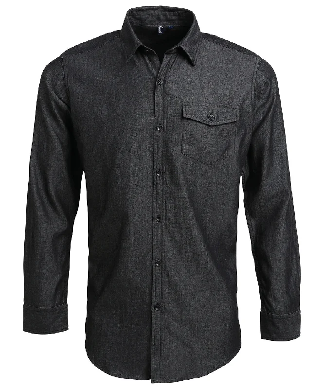 Black Denim - Jeans stitch denim shirt Chic Silk Short Sleeve Shirt