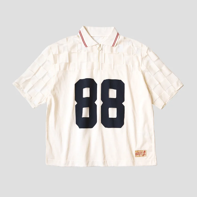 CHECKER SEE-THROUGH POLO SHIRTS Casual Short Sleeve Top