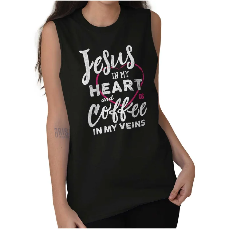 Coffee Veins Sleeveless T Shirt Elegant Button-Down Short Shirt