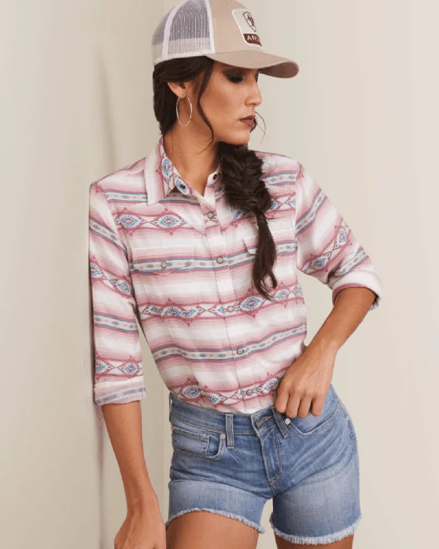 Ariat Women's REAL Classic Fit Kaycee Long Sleeve Western Shirt 10043416 Casual Plain Short Shirt