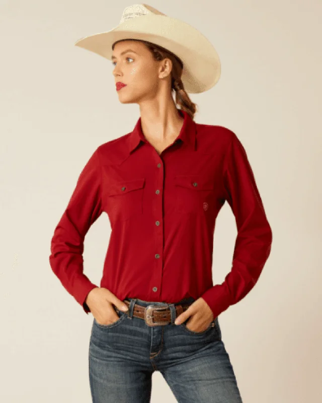 Ariat Women's Sun-Dried Tomato VentTEK Stretch Long Sleeve Shirt 10048775 Classic Short Sleeve Blouse