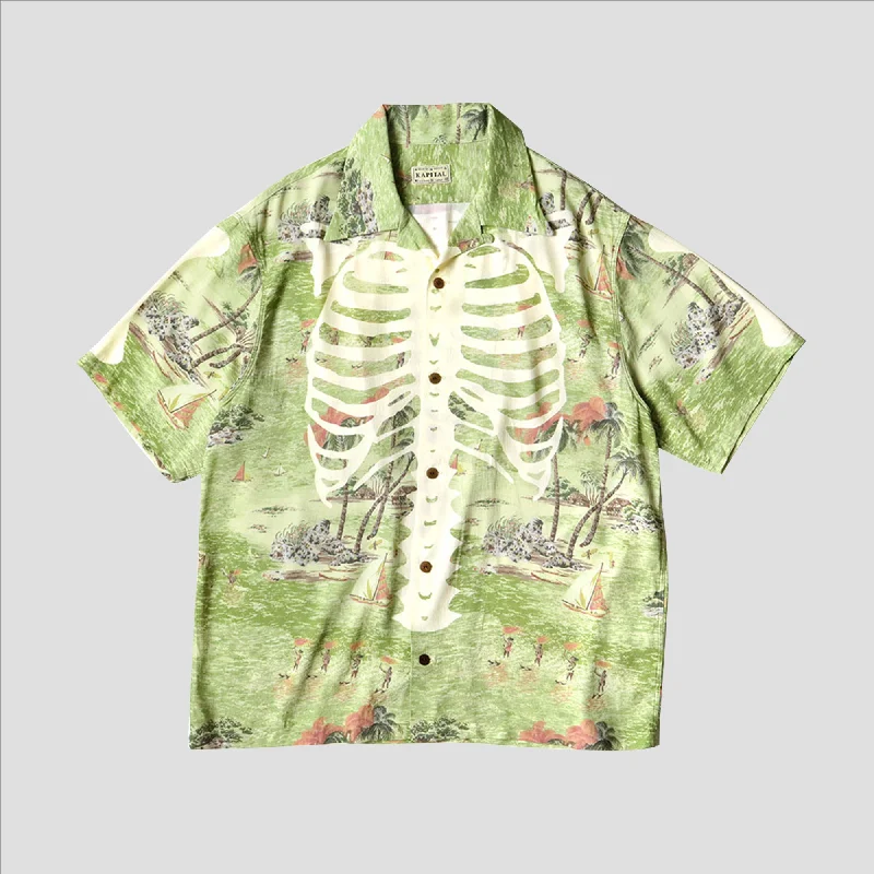 RAYON BONE HAWAIIAN SHIRTS Casual Oversized Short Shirt