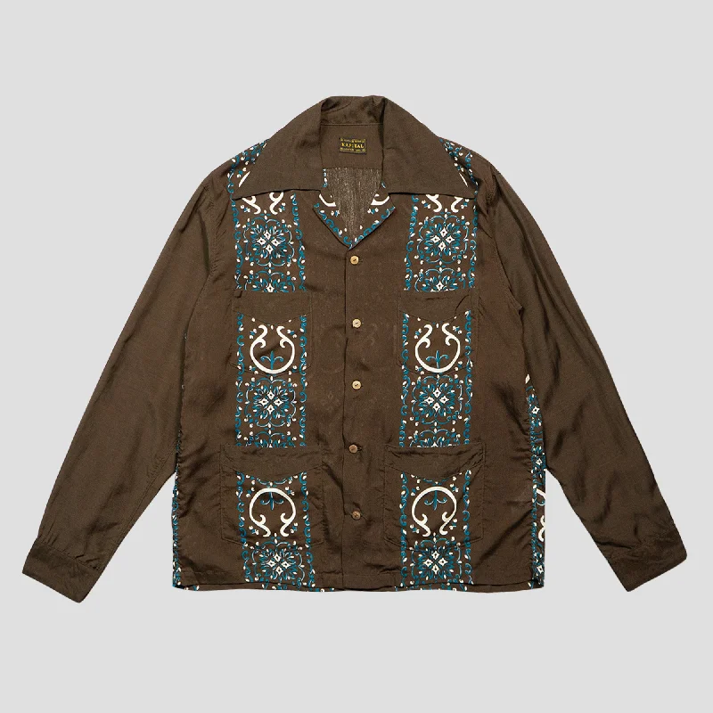 SILK/RAYON HAVANAJA L/S SHIRTS Fashionable Draped Short Sleeve
