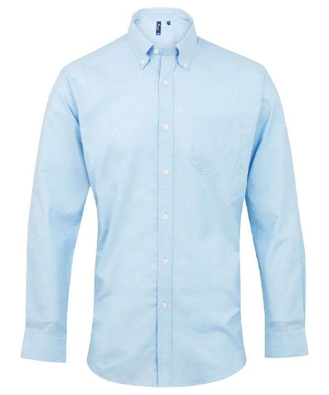 Light Blue - Signature Oxford long sleeve shirt Relaxed Fit Short Blouse