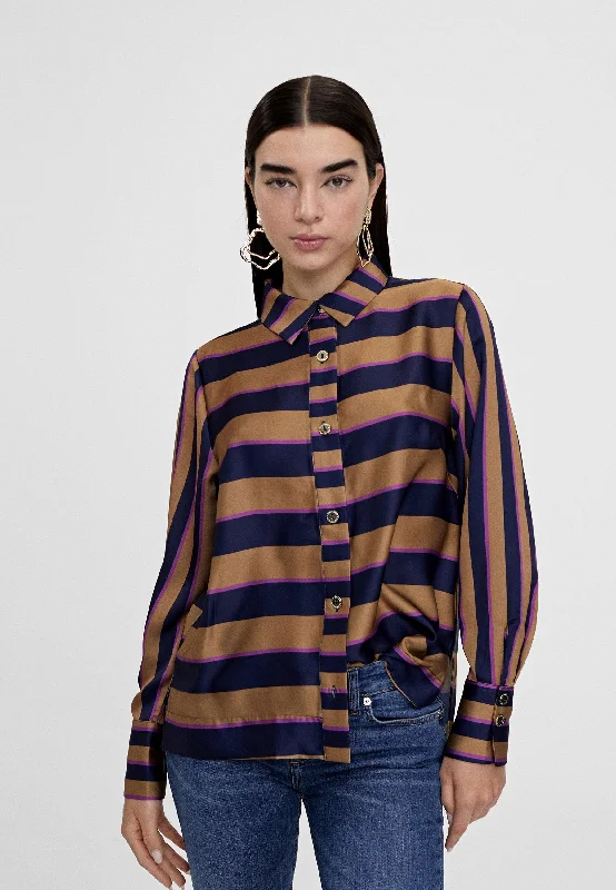 Long sleeve striped shirt Modern Fit Short Sleeve