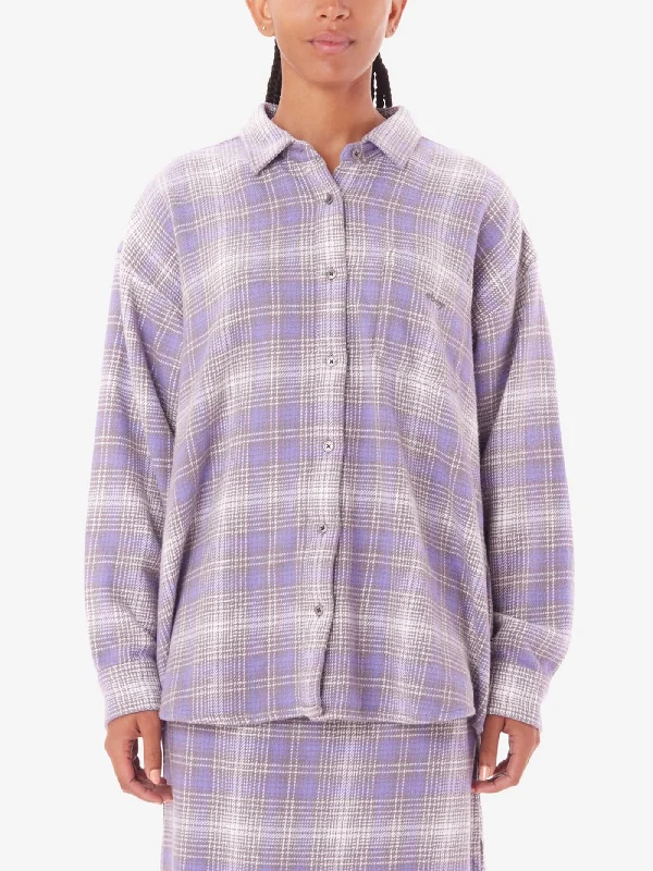 Belmont Plaid Buttondown Shirt Elegant High-Low Short Shirt