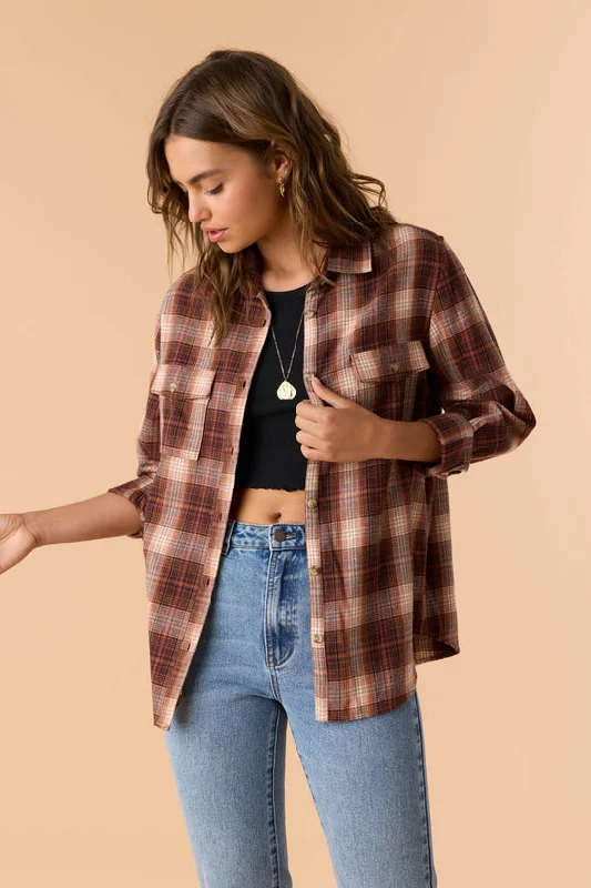 ONeill BROOKS FLANNEL OVERSIZED FIT SHIRT - SIERRA Relaxed Fit Short Tunic