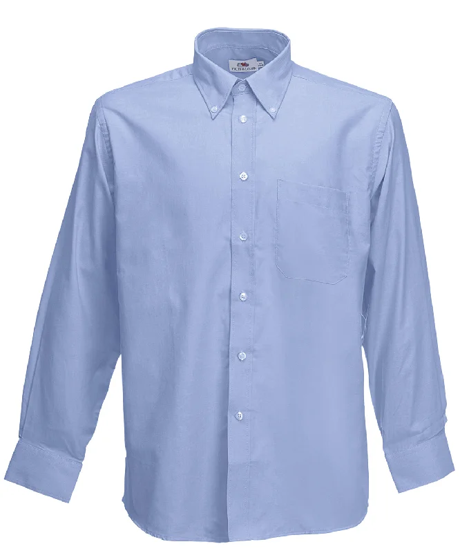 Oxford Blue - Oxford long sleeve shirt Casual Button-Down Short Shirt