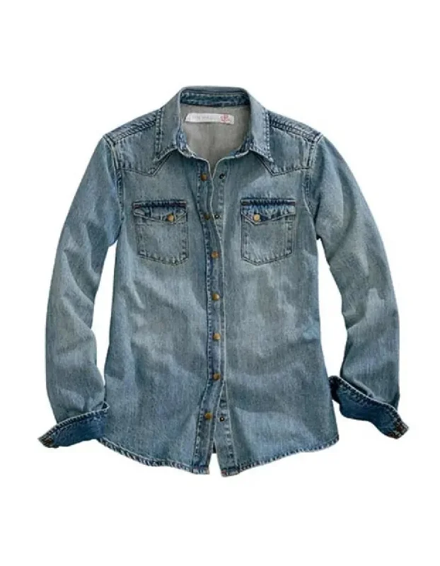 Tin Haul Blue Ridge (Blue) - Women's Denim Shirt Classic Casual Short Sleeve