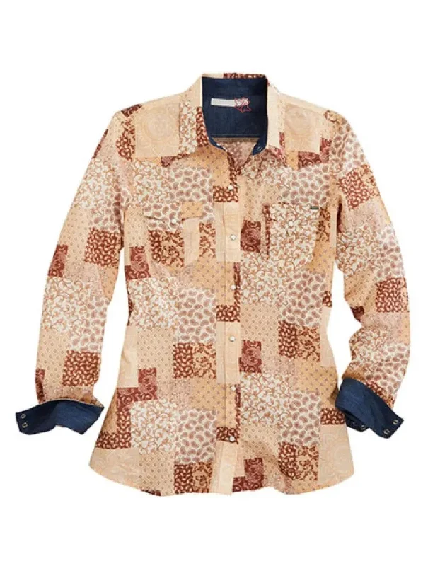 Tin Haul Sunrise Symphony (Brown) - Women's Western Shirt Trendy Short Sleeve Blouse Tin Haul Sunrise Symphony (Brown) - Women's Western Shirt Trendy Short Sleeve Blouse
