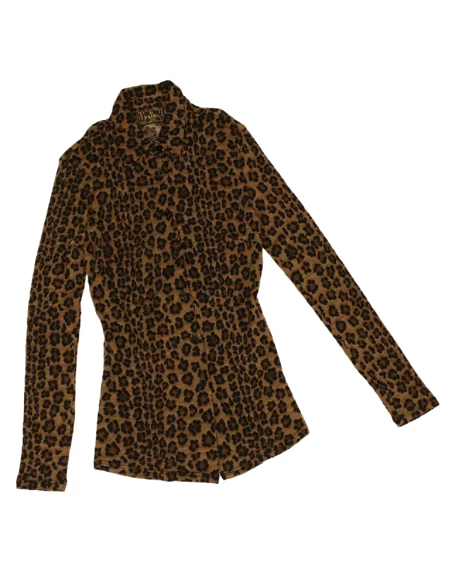 Leopard Long Sleeved Shirt Relaxed Fit Short Sleeve Top