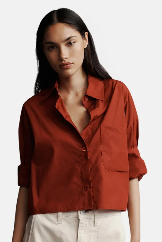 Next Ex Shirt In Superfine Cotton Madder Brown Classic Basic Short Shirt