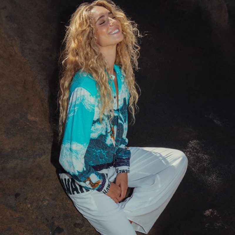 Unisex Long Sleeve Shirt - Big Wave Fashionable Short Sleeve Vest
