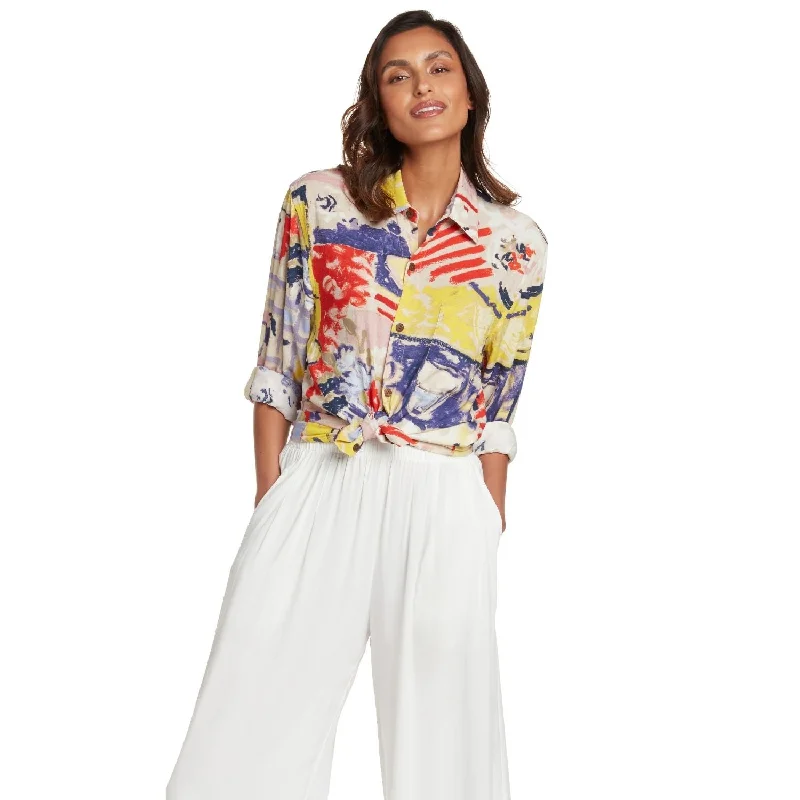 Unisex Long Sleeve Shirt - Bistro Elegant Off-Shoulder Short Shirt