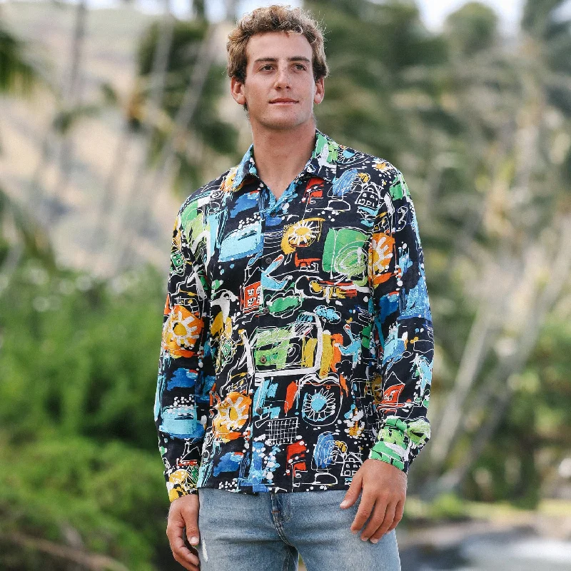 Unisex Long Sleeve Shirt - Clash Relaxed Fit Short Sleeve Top