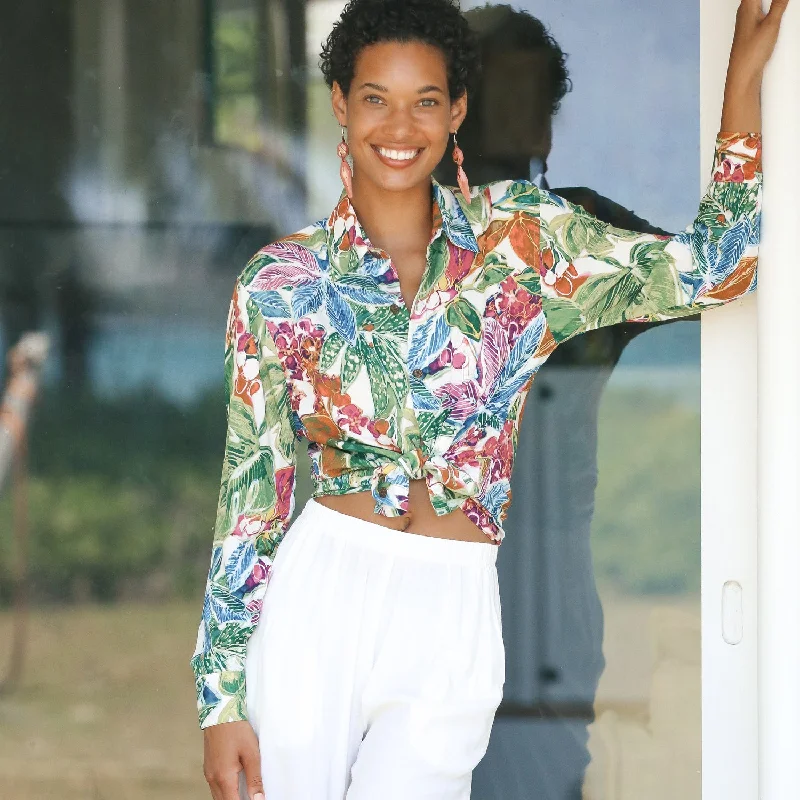 Unisex Long Sleeve Shirt - Joy Garden Comfortable Short Sleeve Blouse