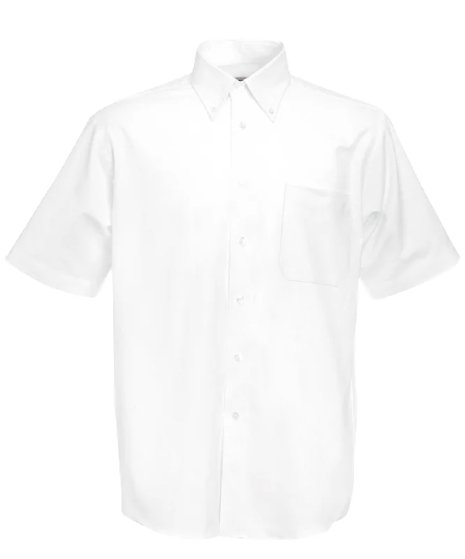 White - Oxford short sleeve shirt Relaxed Fit Short Blouse