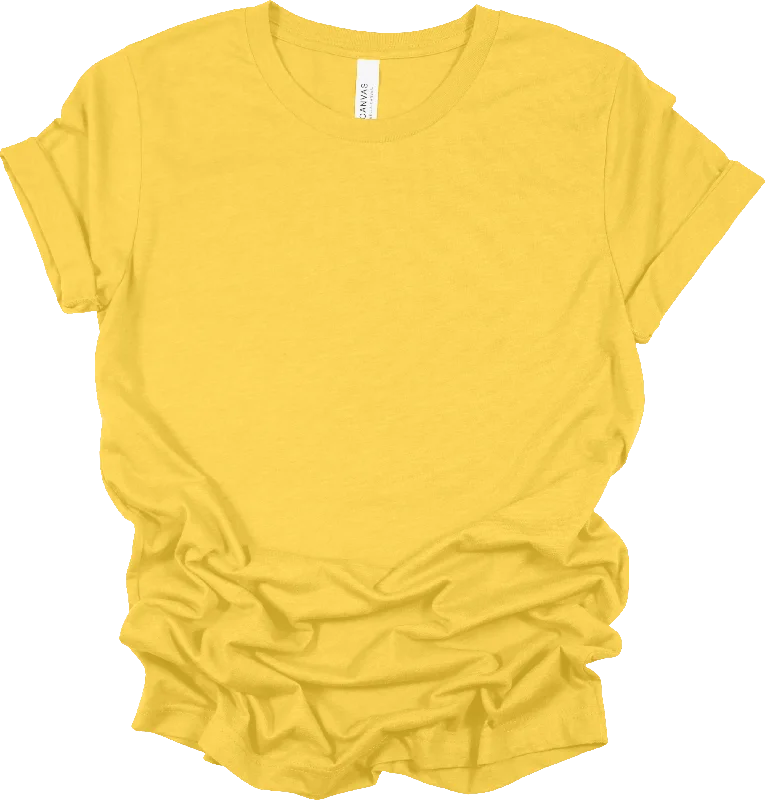 Women's Bella Canva Heather Yellow  Shirt SKU#BCHY3001CVC Comfortable Peplum Short Shirt