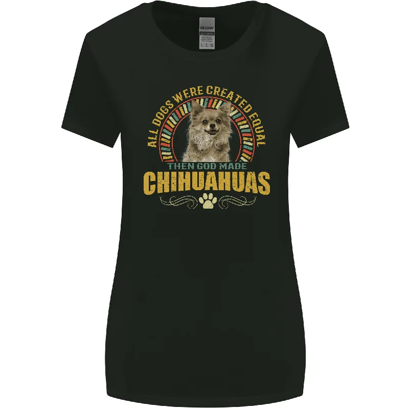 A Chihuahua Dog Womens Wider Cut T-Shirt Ribbed T-Shirt High Neck Heavyweight