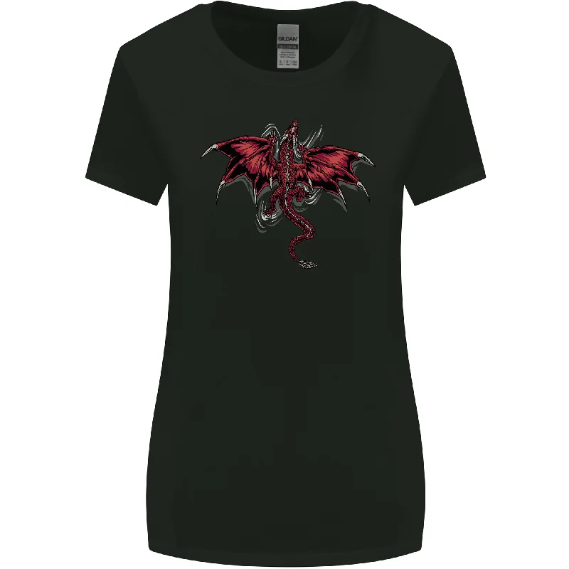 A Climbing Dragon Fantasy Womens Wider Cut T-Shirt Graphic T-Shirt Round Neck Polyester