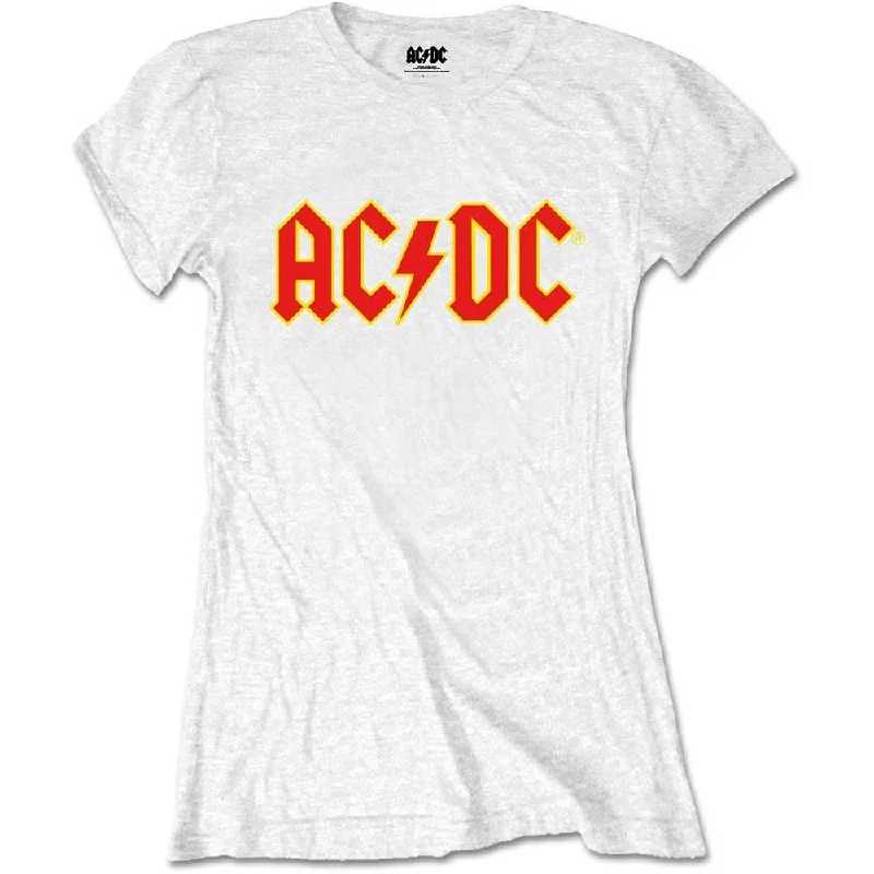 AC/DC Ladies T-Shirt: Logo Seamless Knitted Crochet