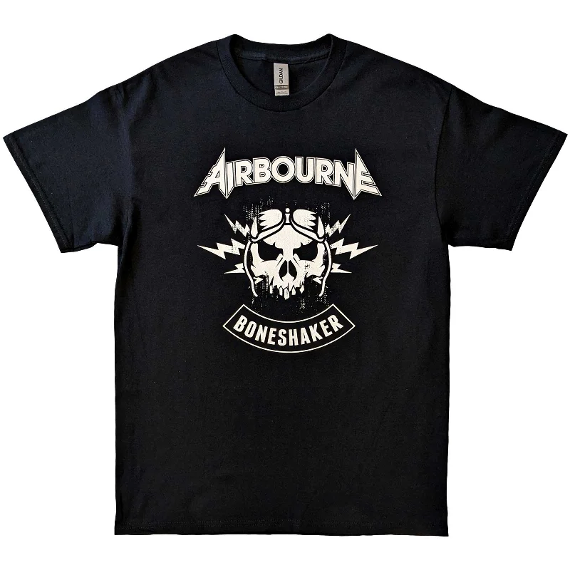 Airbourne | Official Band T-Shirt | R 'n' R Boneshaker (Back Print) Ribbed Striped Patterned Airbourne | Official Band T-Shirt | R 'n' R Boneshaker (Back Print) Ribbed Striped Patterned