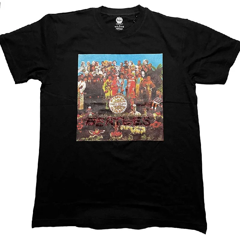 The Beatles | Official Band T-Shirt | Sgt Pepper (Diamante) Hooded Caped Shawl Collar