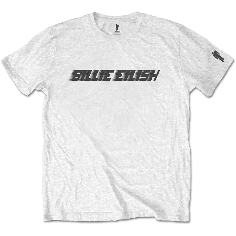 Billie Eilish Kids T-Shirt: Black Racer Logo (Sleeve Print) Lace Blend Ribbed Blend Corduroy Blend Billie Eilish Kids T-Shirt: Black Racer Logo (Sleeve Print) Lace Blend Ribbed Blend Corduroy Blend