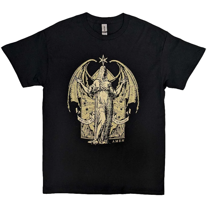 Bring Me The Horizon | Official Band T-Shirt | Angel Amen Spandex Blend Rayon Blend Denim Blend Bring Me The Horizon | Official Band T-Shirt | Angel Amen Spandex Blend Rayon Blend Denim Blend