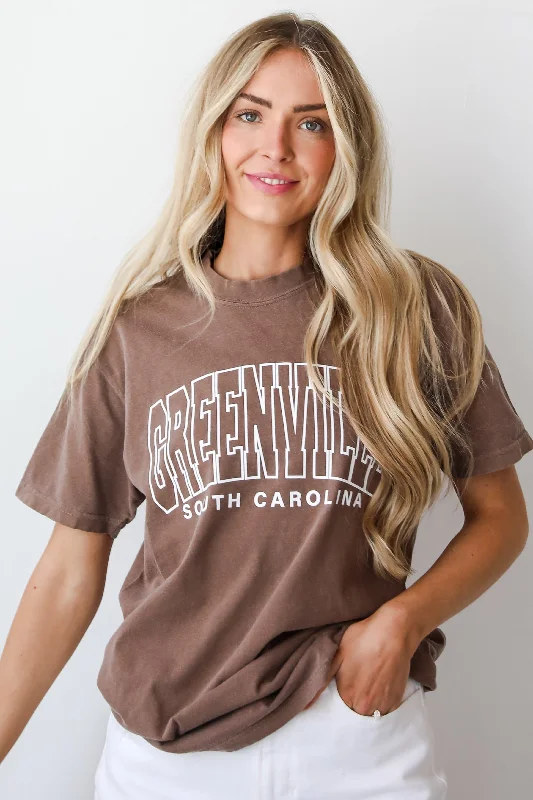 Brown Greenville South Carolina Tee Terry Blend Velvet Blend Canvas Blend