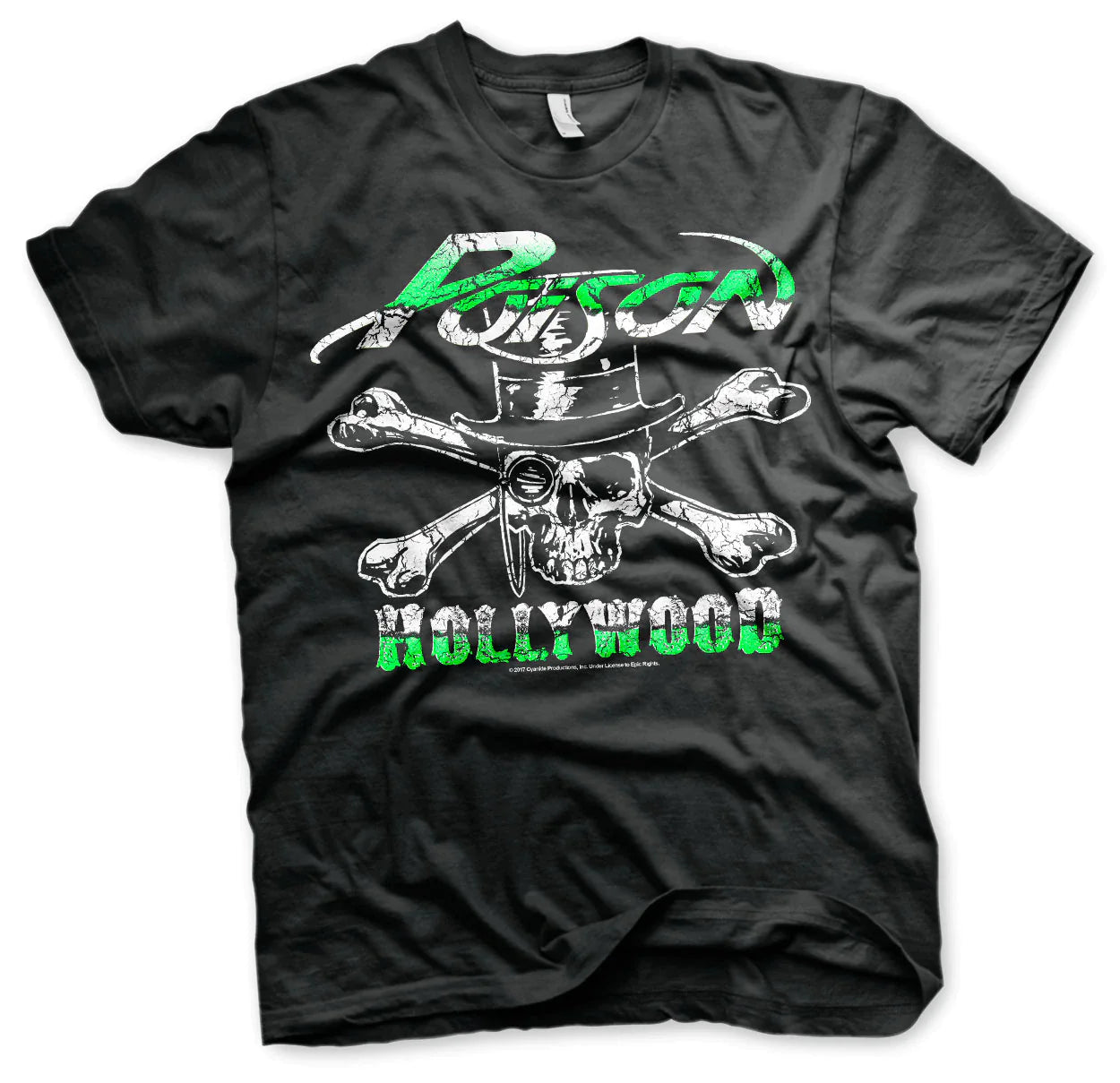 Poison | Official Band T-Shirt | Hollywood Skull Mesh Fabric Canvas Fabric Denim Fabric Poison | Official Band T-Shirt | Hollywood Skull Mesh Fabric Canvas Fabric Denim Fabric