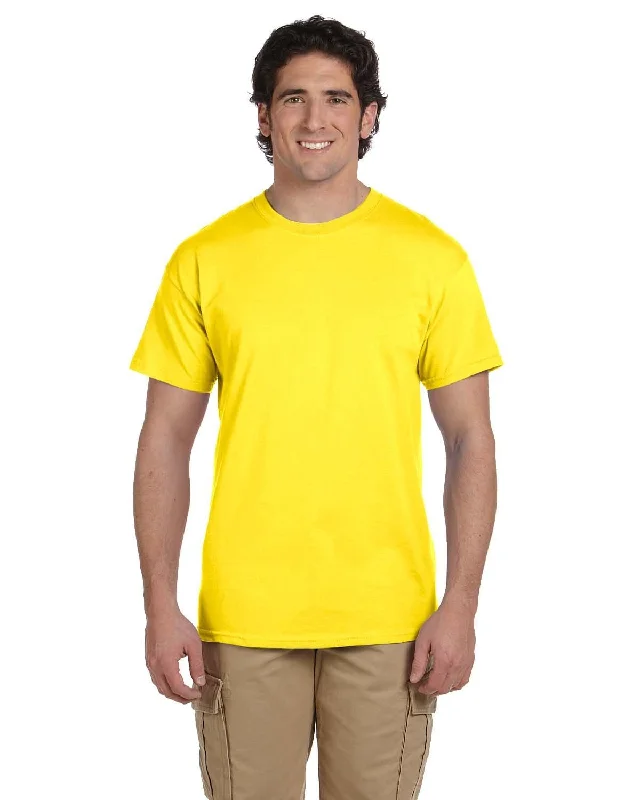 Fruit of the Loom 100% Cotton T-Shirt | Yellow Handmade Hand-knitted Hand-woven