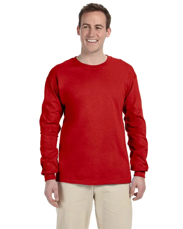 Fruit of the Loom Lightweight Long Sleeve T-Shirt | True Red Elasticated Padded Insulated Fruit of the Loom Lightweight Long Sleeve T-Shirt | True Red Elasticated Padded Insulated