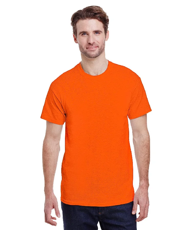 Gildan Heavy Cotton T-Shirt | Antique Orange Ribbed T-Shirt High Neck Heavyweight