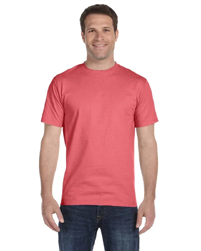 Hanes ComfortSoft 100% Cotton T-Shirt | Charisma Coral Zippered Front Buttoned Front Snap Front