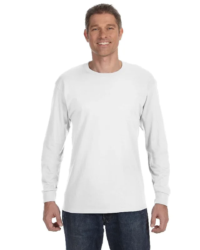 Jerzees DRI-POWER ACTIVE Long Sleeve T-Shirt | White Layered Multi-layer Single Layer