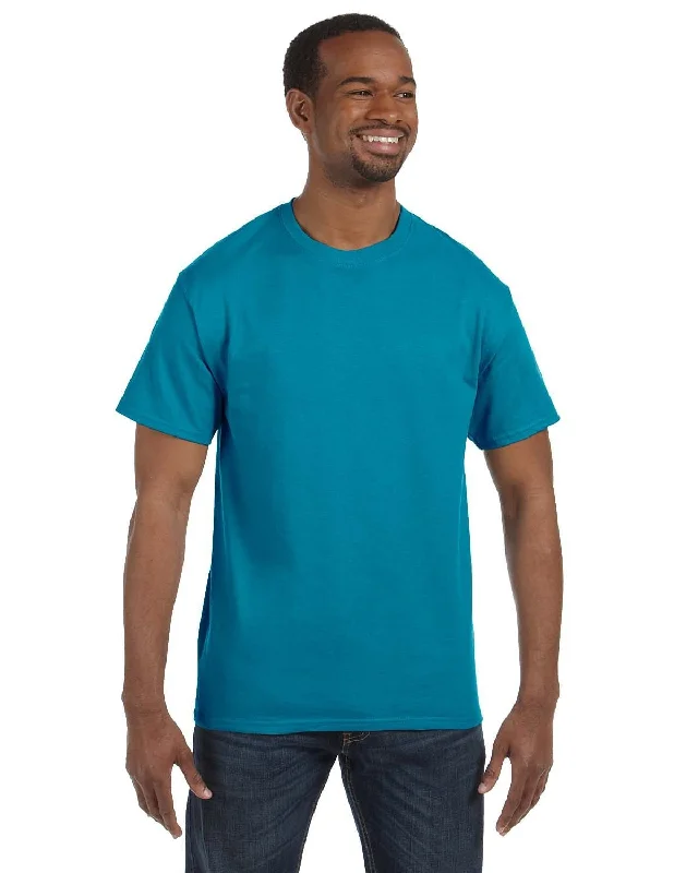 Jerzees Heavyweight 50/50 T-Shirt | California Blue Zippered Front Buttoned Front Snap Front