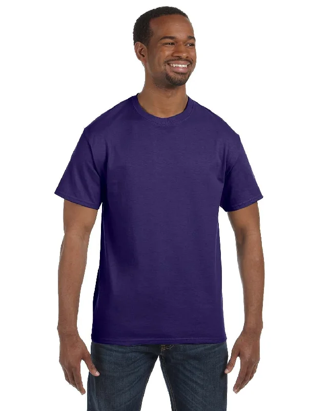 Jerzees Heavyweight 50/50 T-Shirt | Deep Purple Hooded Caped Shawl Collar