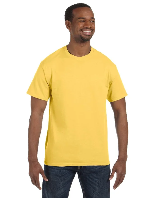 Jerzees Heavyweight 50/50 T-Shirt | Island Yellow Ribbed Striped Patterned