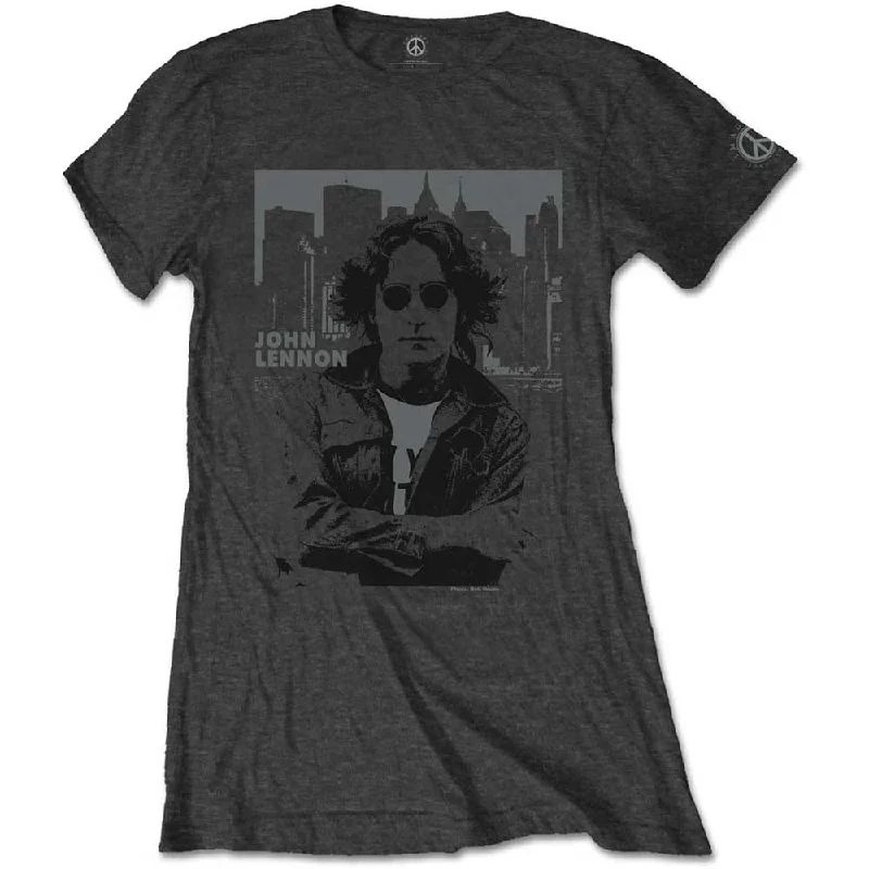 John Lennon Ladies T-Shirt: Skyline Rayon Velvet Corduroy