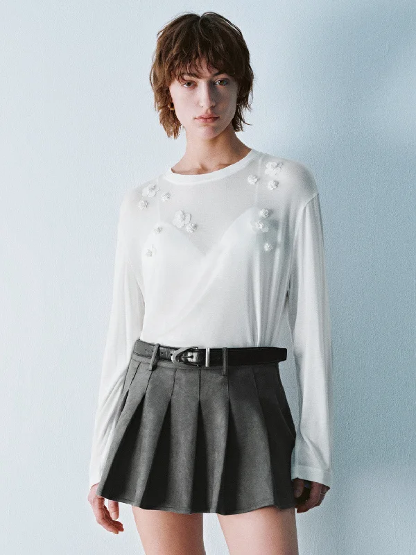 Long Sleeve Loose T-Shirts Zippered Front Buttoned Front Snap Front
