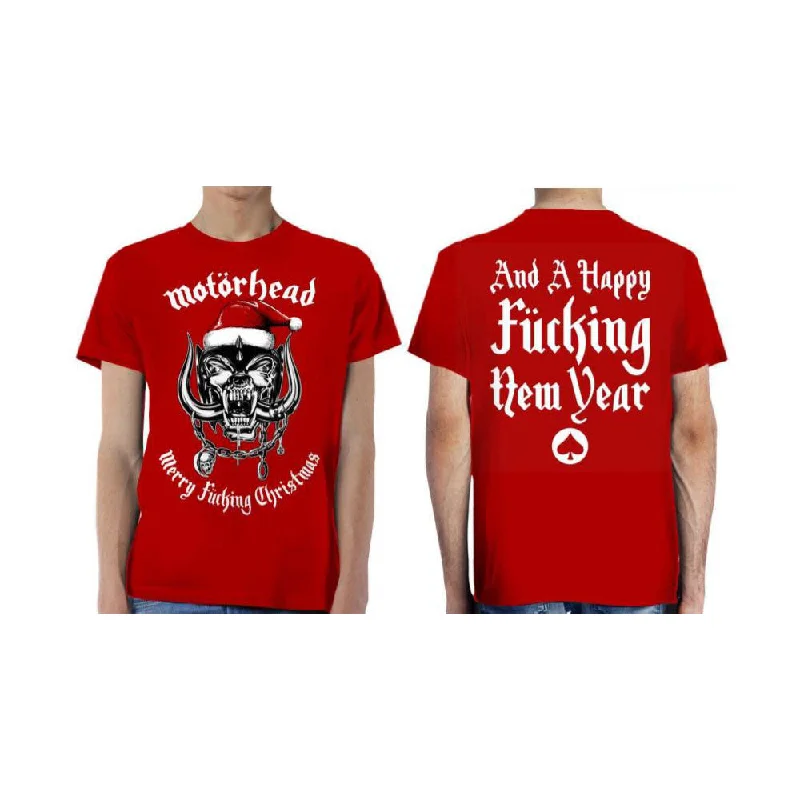 Motorhead | Official Band T-Shirt | Christmas 2017 (Back Print) Collared Crew Neck Turtle Neck