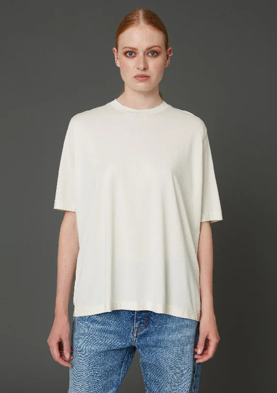 Oh Tee - Ivory Notch Collar Peter Pan Collar Cowl Neck