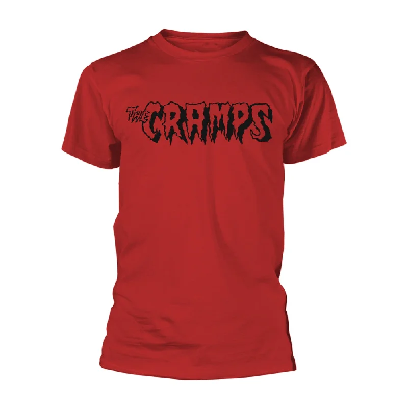 The Cramps Unisex T-shirt: Logo (Red) Front Pockets Side Pockets Patch Pockets