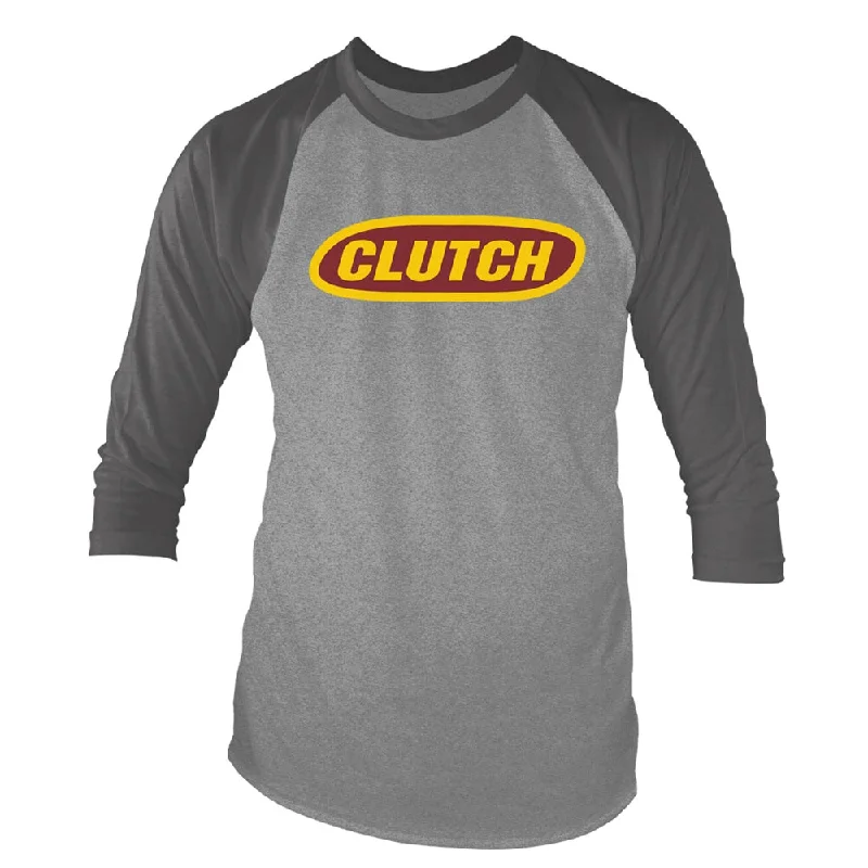 Clutch Unisex Raglan T-shirt: Classic Logo (Grey Marl/Charcoal) Spandex Blend Rayon Blend Denim Blend Clutch Unisex Raglan T-shirt: Classic Logo (Grey Marl/Charcoal) Spandex Blend Rayon Blend Denim Blend