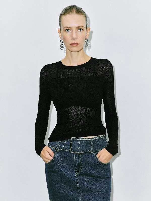 Skinny Mesh Knitted T-Shirts Chenille Fabric Brocade Fabric Lace Fabric