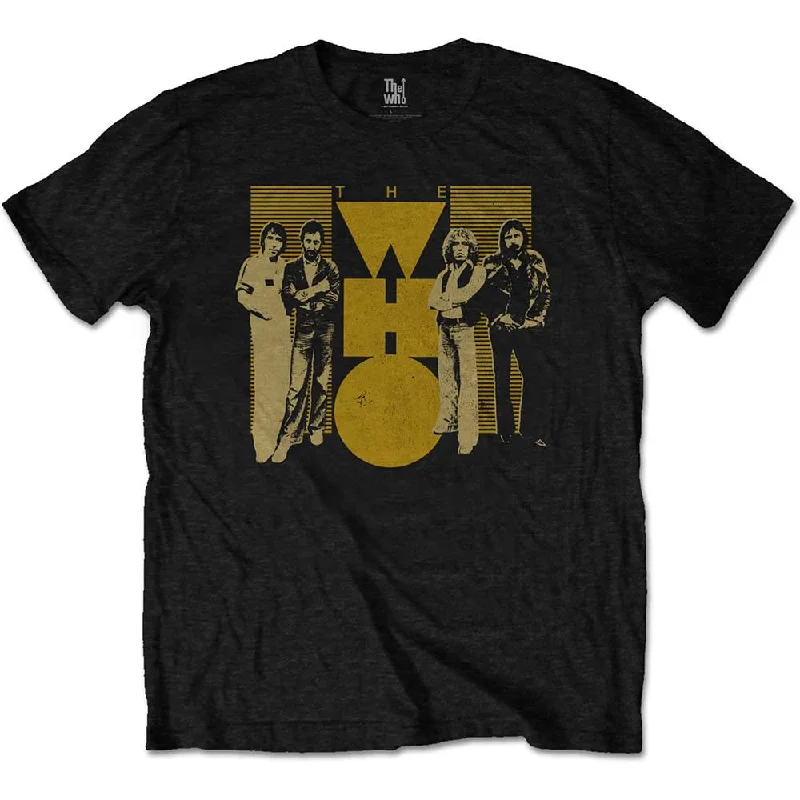 The Who | Official Band T-Shirt | Yellow Collared T-Shirt Boat Neck A-Line