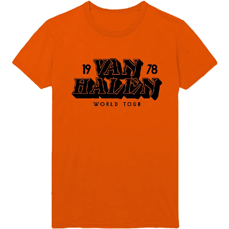 Van Halen | Official Band T-Shirt | World Tour '78 Basic T-Shirt Crew Neck Short Sleeve